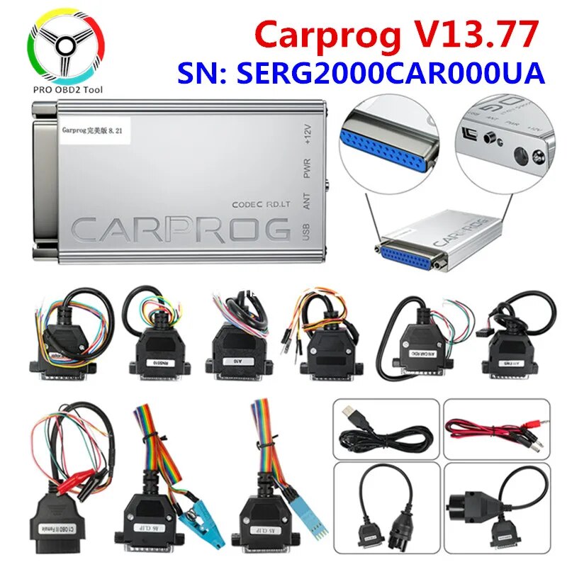 Carprog 8 21 풀 어댑터 Carprog V13 77 Carprog 프로그래머 자동차 에어백 도구 SERG2000CAR000UA