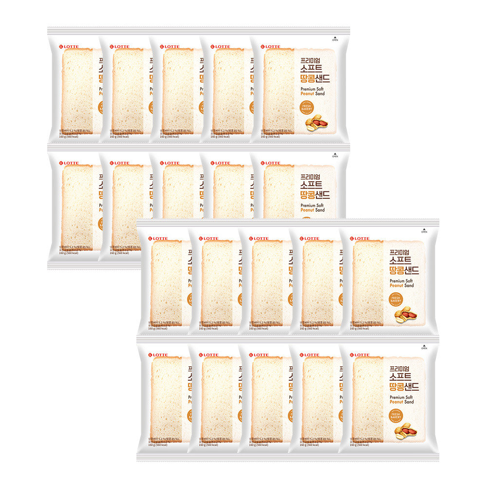 롯데웰푸드 롯데웰푸드 프리미엄 소프트땅콩샌드 160g X20봉
