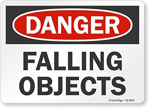 SmartSign Danger - Falling Objects 라벨 10 x 14 라미네이트 비닐