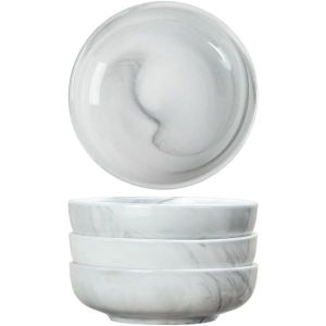 FUYU 4PCS 대리석 세라믹 소스 접시 양념 에피타이저