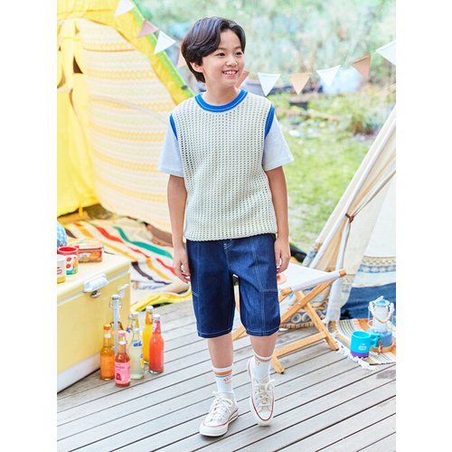 탑텐키즈 남아 테마 JOYFUL 크로쉐 베스트 MKE2ES1201