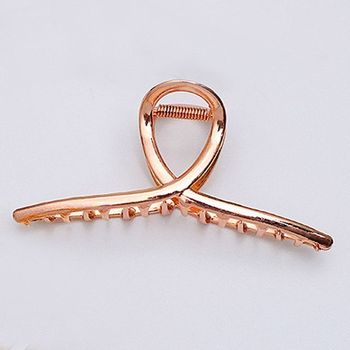 메탈 올림 헤어 장식 반 머리 집게 핀 1P 로즈골드