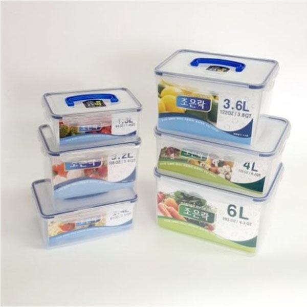 한일산업사 위생 반찬통 용기 투명한 밀폐용기 다용도 반찬통 5 조은락 4L H 1개
