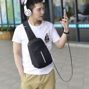 USB 슬링백 크로스백 캠핑 여행 보조 가방 M10132