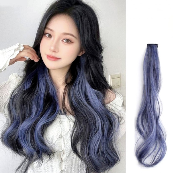 브릿지 부분 포인트 똑딱이 가발 스모크블루