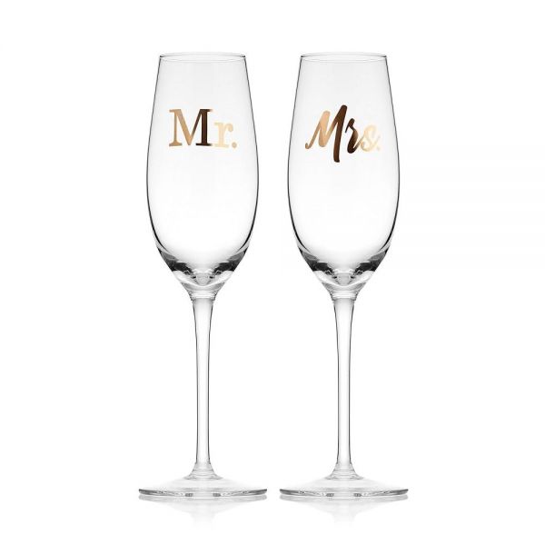 미카사 미카사 Mikasa Mr and Mrs 결혼 기념일 샴페인 토스팅 플루트 선물 박스 2개 세트 226 8g 8온스