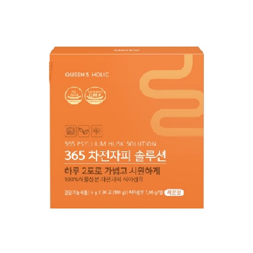 퀸즈홀릭 365 차전자피 솔루션 레몬맛 6g x 30포