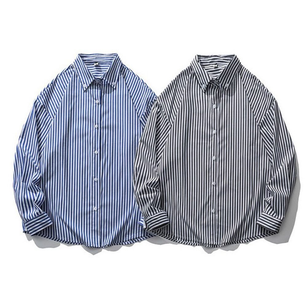 남자 스트라이프 봄가을 셔츠 1P 데일리 일상