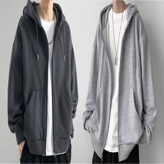 남자 루즈핏 베이직 후드 집업 사무실 데일리 점퍼
