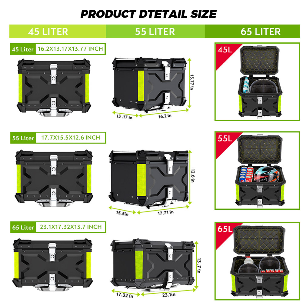 65L CNC 알루미늄 오토바이 헬멧 상자 트렁크 탑 케이스 r1200gs 모험 1200 gs ADV에 대 한 여행 수하물 보관 R1250GS