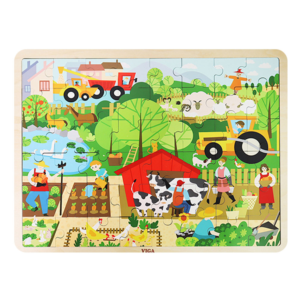 비가 원목퍼즐 48pcs 농장 퍼즐 V44588