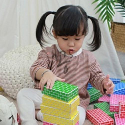 꽁S상회 종이벽돌블록 소 오색 50PCS 종이블럭 1개