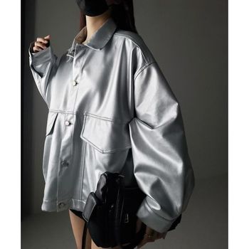 밈 셀렉 투웨이 실루엣 루즈핏 보이프렌드 레더 자켓 재킷 - 7921034