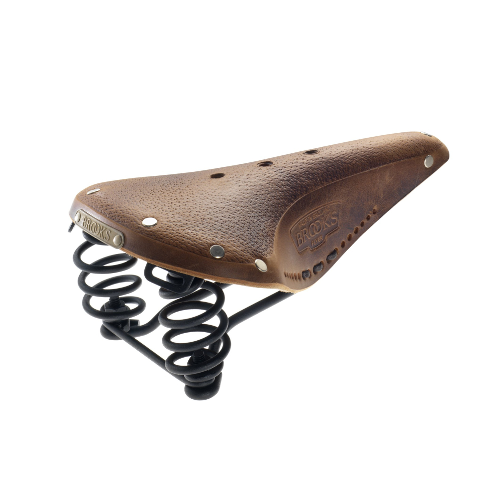 BROOKS 브룩스 전통의 가죽 안장 B17의 스프링 첨부 에이지드 가공 모델 FLYER AGED DARK TAN
