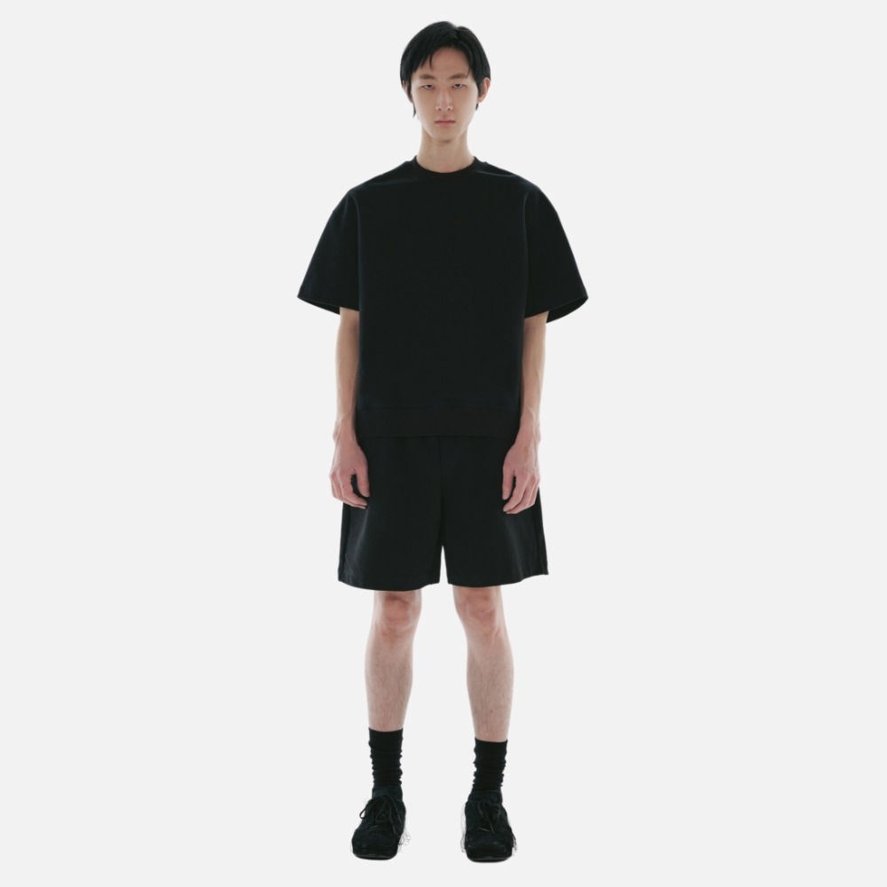 에센셜바이이큐엘 ESSENTIAL by EQL Premium Fabric Half Sleeve Sweatshirts E12E4TTO003MBK