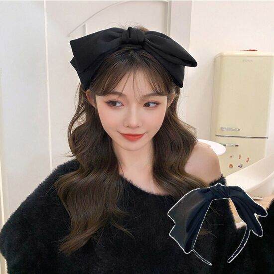청순 왕리본 헤어밴드 머리띠 새틴 빅 리본
