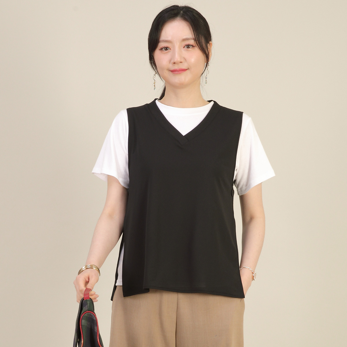 엄마옷 베이직 순한 면 코튼 기본 이너 여성 여름 반팔 크루 라운드 티셔츠 A03440
