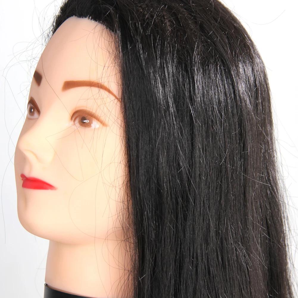 전문 미용 훈련 마네킹 연습 머리 검은 머리