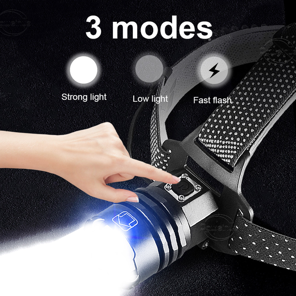 전원 LED 휴대용 전조등 방수 Outdoof 헤드 램프 Zoomable 헤드 손전등 18650 USB 충전식 헤드라이트 XHP360