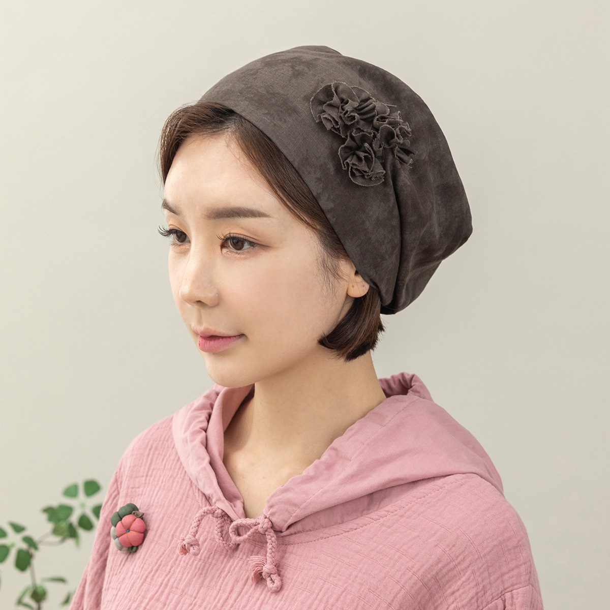 디얼마미 엄마의옷장 프릴 장식 밴딩 두건