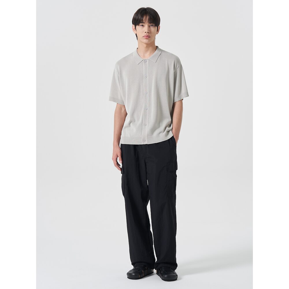 에잇세컨즈 에잇세컨즈 가디건 바람막이 하이게이지 버튼 카라 반팔 니트 카디건 45445AJQ13