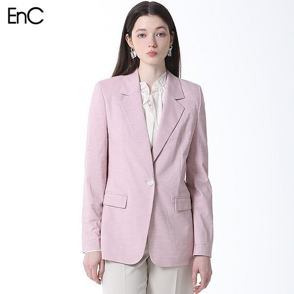 enc EnC 테일러드 린넨 원버튼 자켓