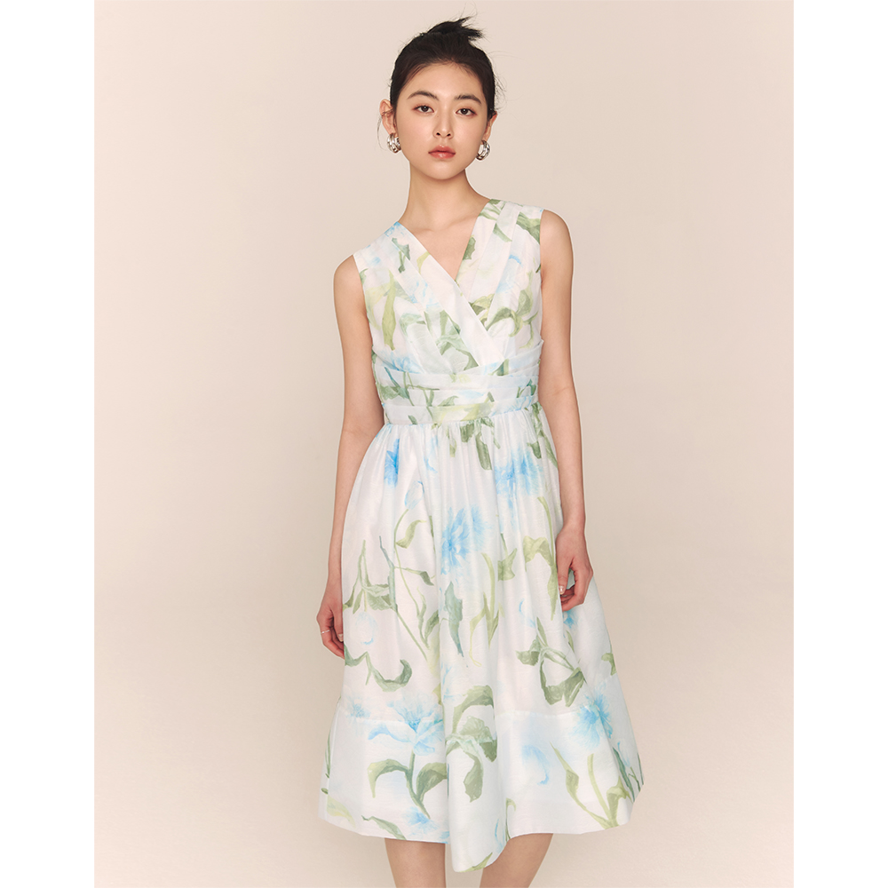 에스블랑 가 원 Lina Flower Print Sleeveless Dress 348000