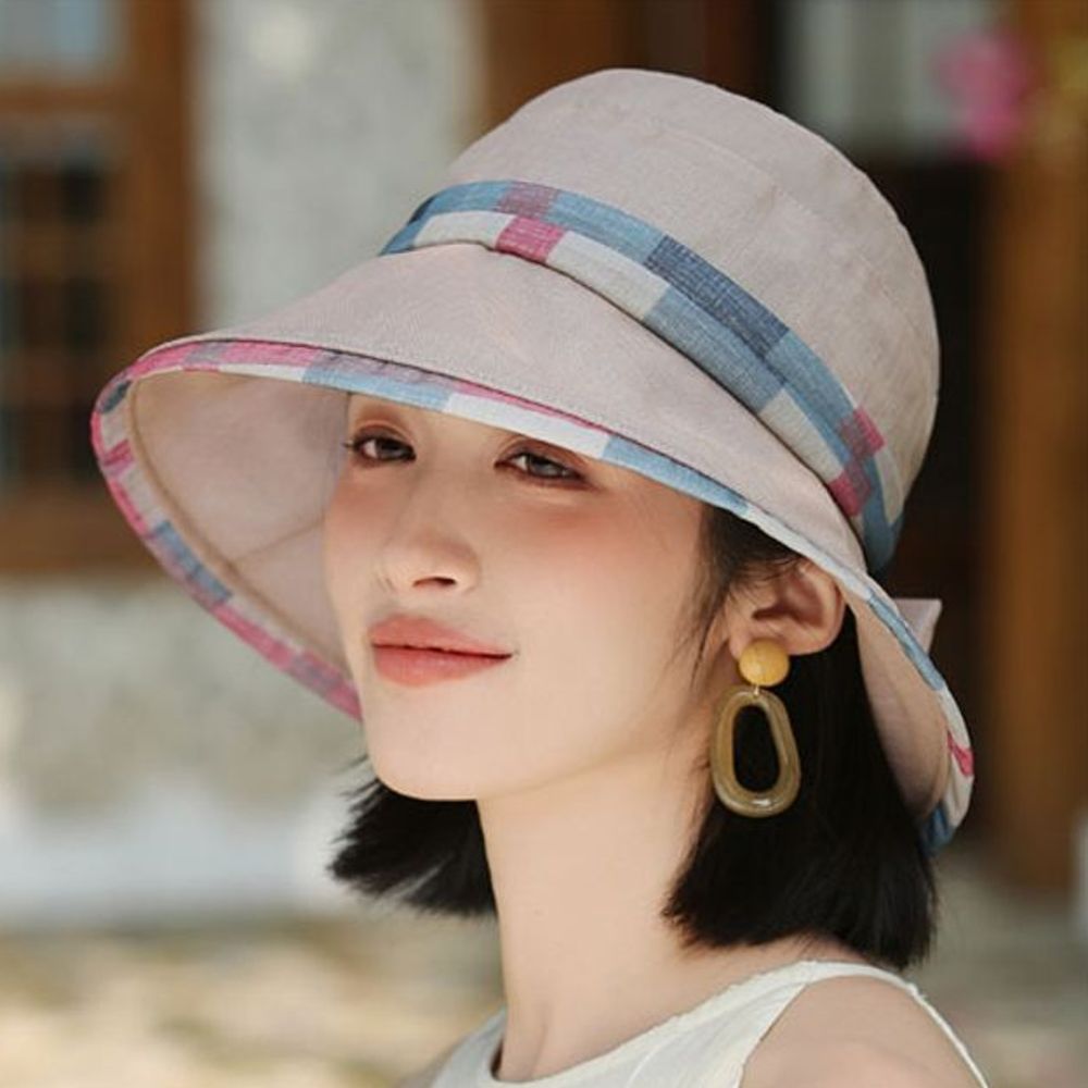 은창 노방 리본 엣지 라인 무드 버킷 선캡 모자 여름