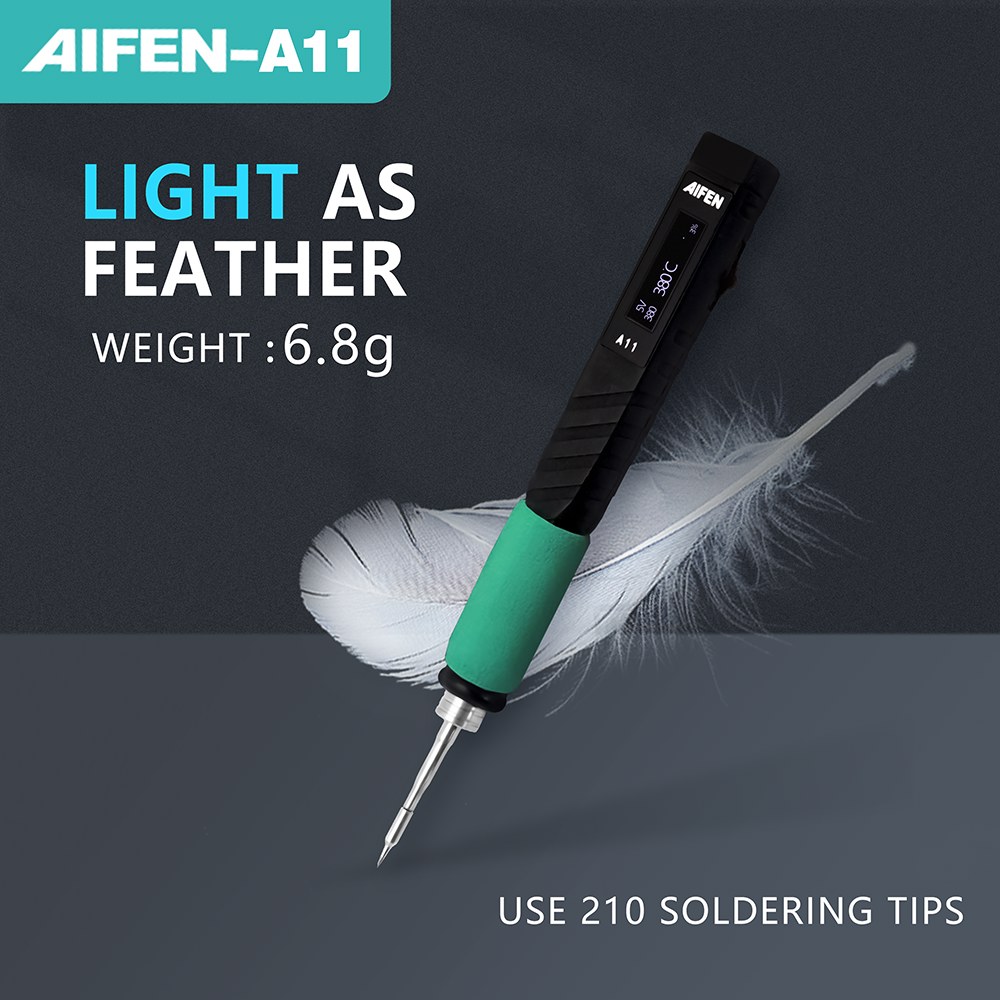 AIFEN A11 USB 납땜 스테이션 충전 다리미 휴대 전화 용접 도구 C210 핸들 호환