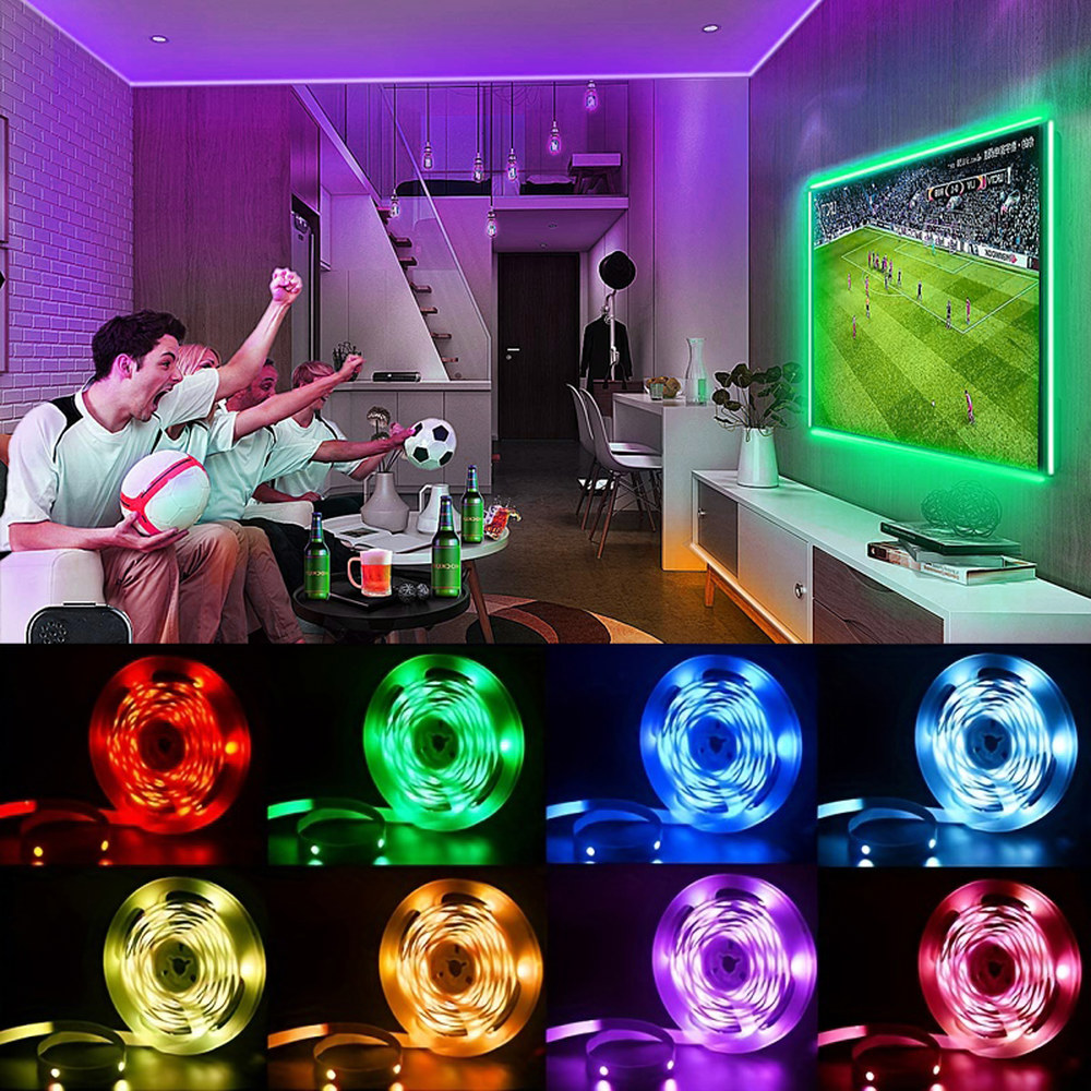 TV용 LED 조명 3 키 제어 스트립 USB 5V 테이프 백라이트 홈 파티 장식 유연한 리본