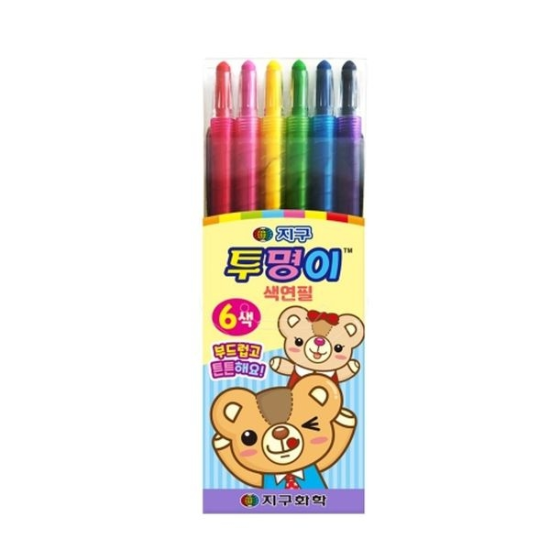 지구화학 샤프식색연필 투명이 6색 갑 24개입