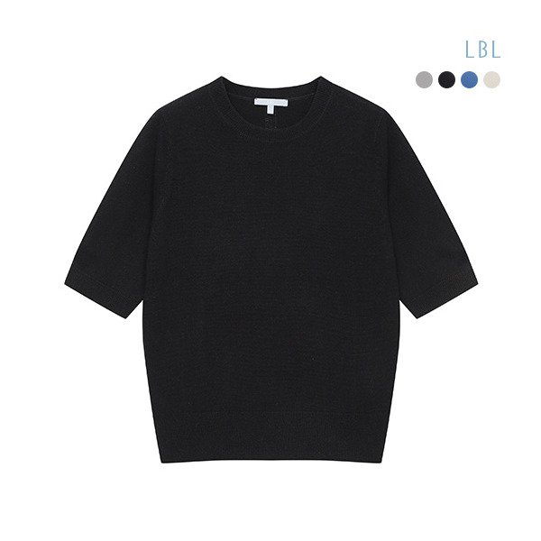 LBL 실크 캐시미어 하프슬리브 시그니처 니트