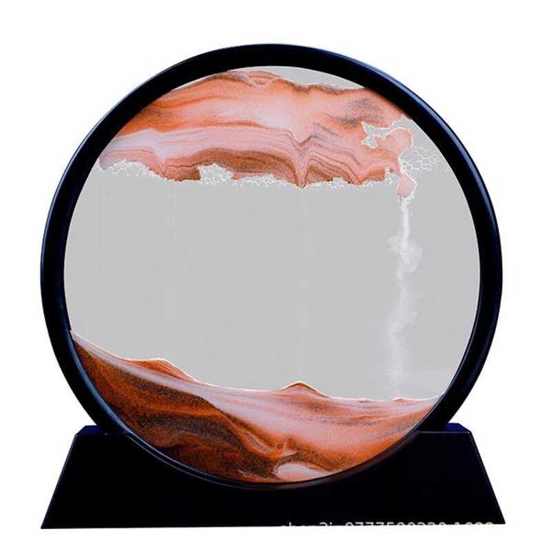 모루인형목걸이 흐르는 모래 그림 장식 흰색 프레임 유리 공예 선물 창의력 3D 시계 홈