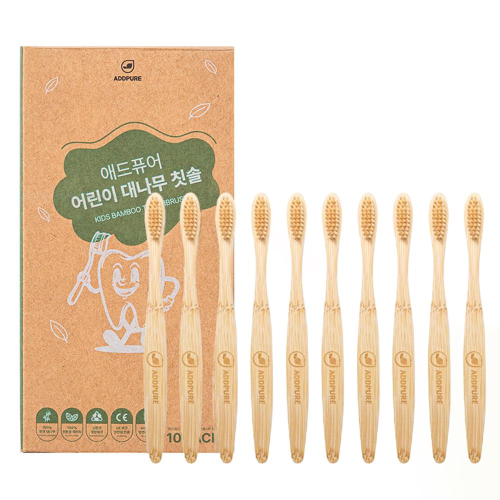 애드퓨어 치과위생사가 만든 어린이 대나무 칫솔 10개입