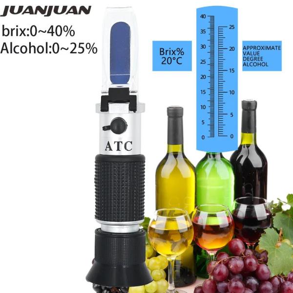 UNKNOWN UNKNOWN 휴대용 알코올 비중력 굴절계 비중계 브릭스 0-40 맥아당 알코올 0-25 이중 체중계