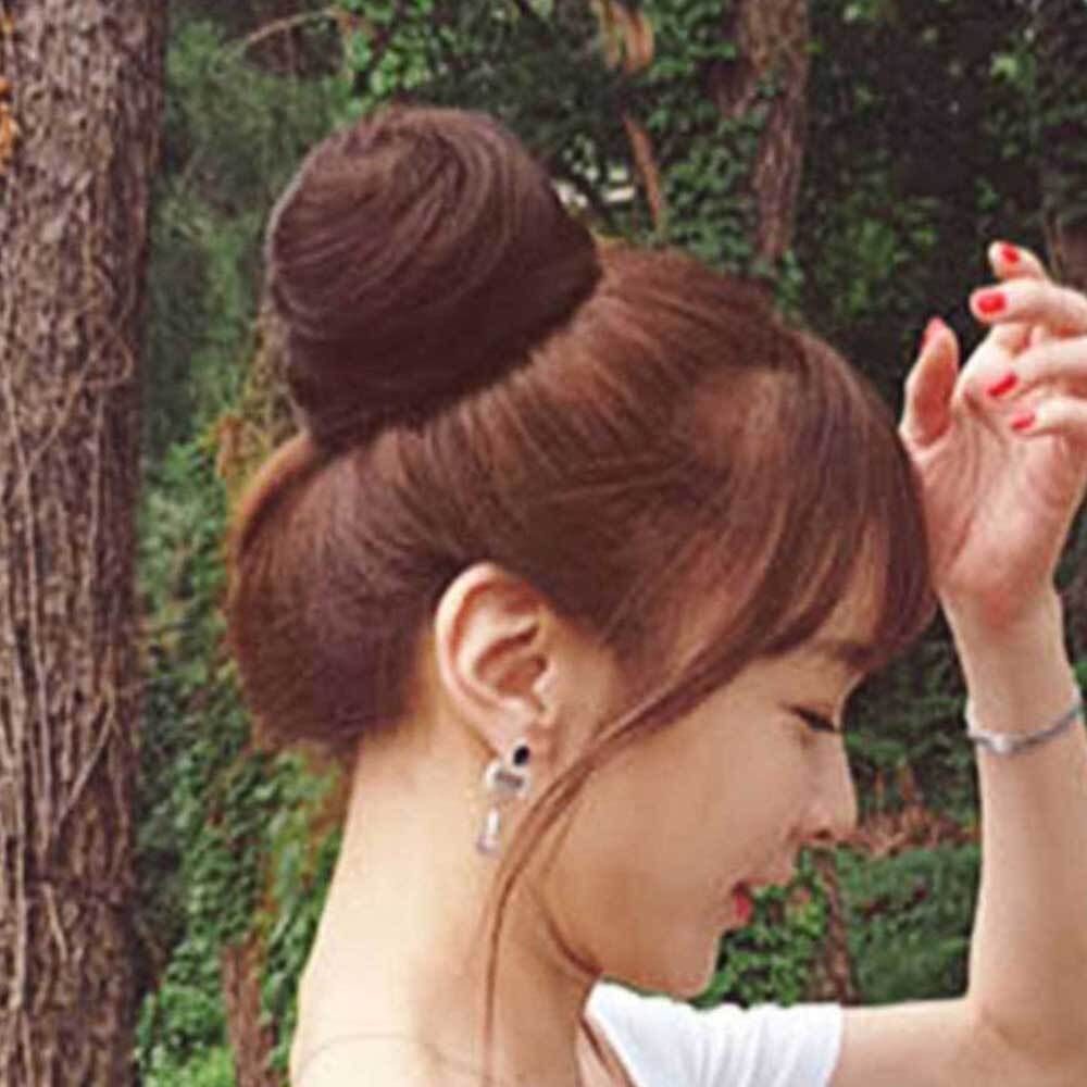 부분 당고머리 가발 똥머리 여성 정수리