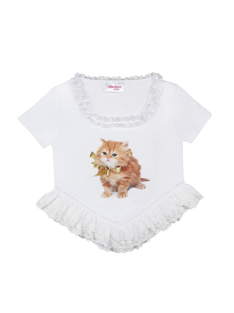 허자보이에이씨씨 Lace T-Shirts Cat