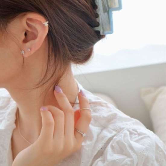 silver 925 cotton candy earring
