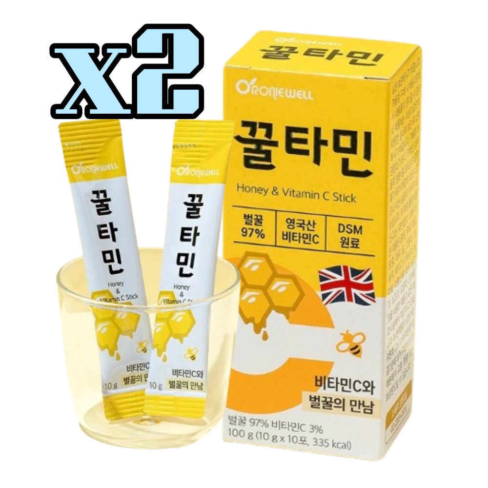 로니웰 짜먹는 자연산 천연 야생 벌 꿀 스틱 꿀타민 10포x6 부모님 어르신 건강간식 단체 선물