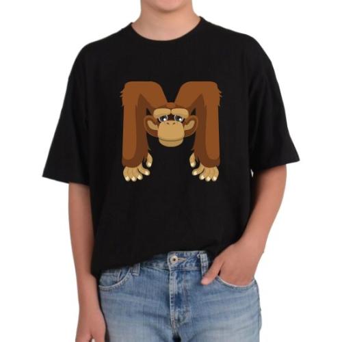 원숭이 MONKEY 알파벳 M 원숭이띠 인기쟁이 반팔티