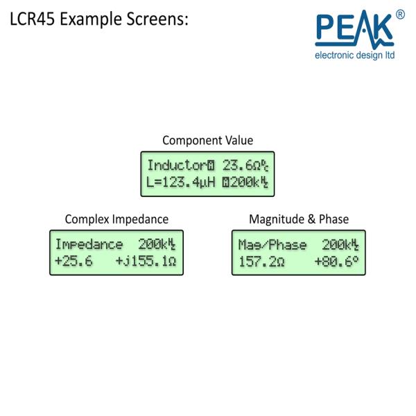 피크 전자 디자인 미터 휴대용 200 kHz 10 zb Mohm LCR45