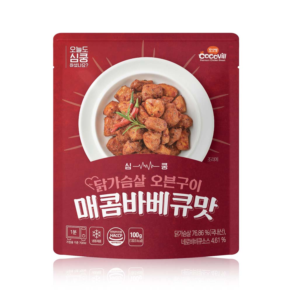 청솔식품 꼬꼬빌 심쿵 닭가슴살 오븐구이 매콤바베큐맛