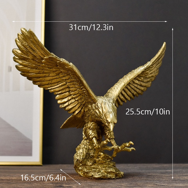 북유럽 미국 황금 독수리 동상 예술 동물 컬렉션 홈 오피스 데스크탑 풍수 Eagle L