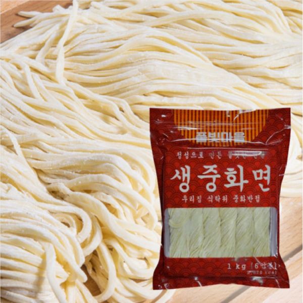 풀빛마을 생면 생 중화면 6인분 1kg 짜짱면 짬뽕 소스 234183