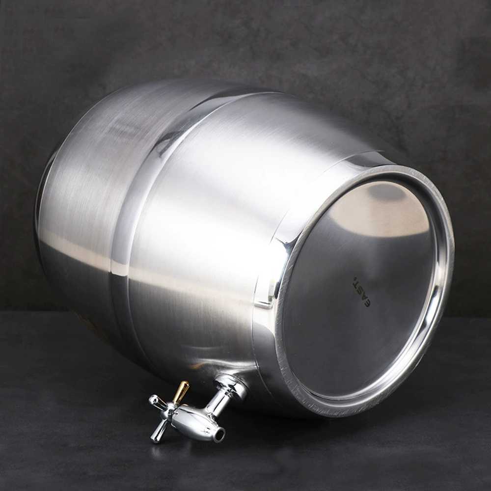 와인통 스텐 생맥주통 맥주 음료 디스펜서 포도주 맥주기 1 프레임 수도꼭지 1L 나뭇결 배럴
