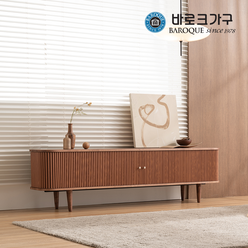 바로크가구 바흐 커브슬라이딩 원목 거실장 1800 BLI320