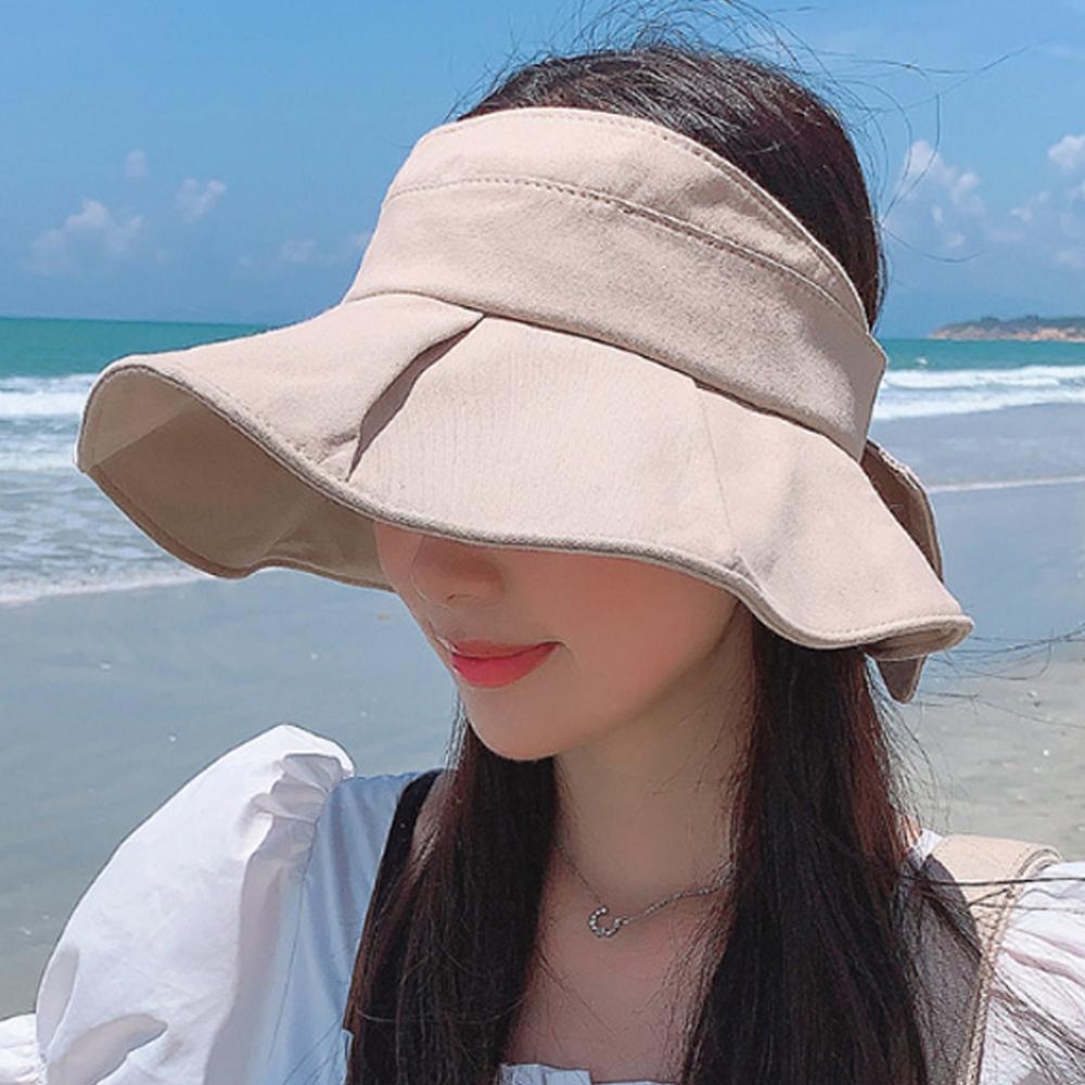 여성 햇빛 가리개 리본 썬캡 선캡 모자