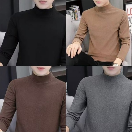 남성 스판소재 반목 폴라 데일리 베이직 티셔츠