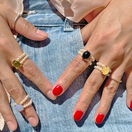 영리영리 영리영리 Nonna pearl ring CAVIAR