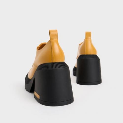 찰스앤키스 일본직송 찰스 앤 키스 Emery 엠마리 스퀘어 투 더비 슈즈 Mustard